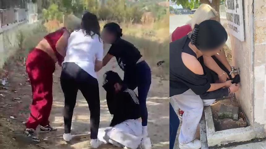 Akran zorbalığı sınır tanımadı: &Ouml;nce ıslattılar sonra darp ettiler! O anları anbean kaydettiler