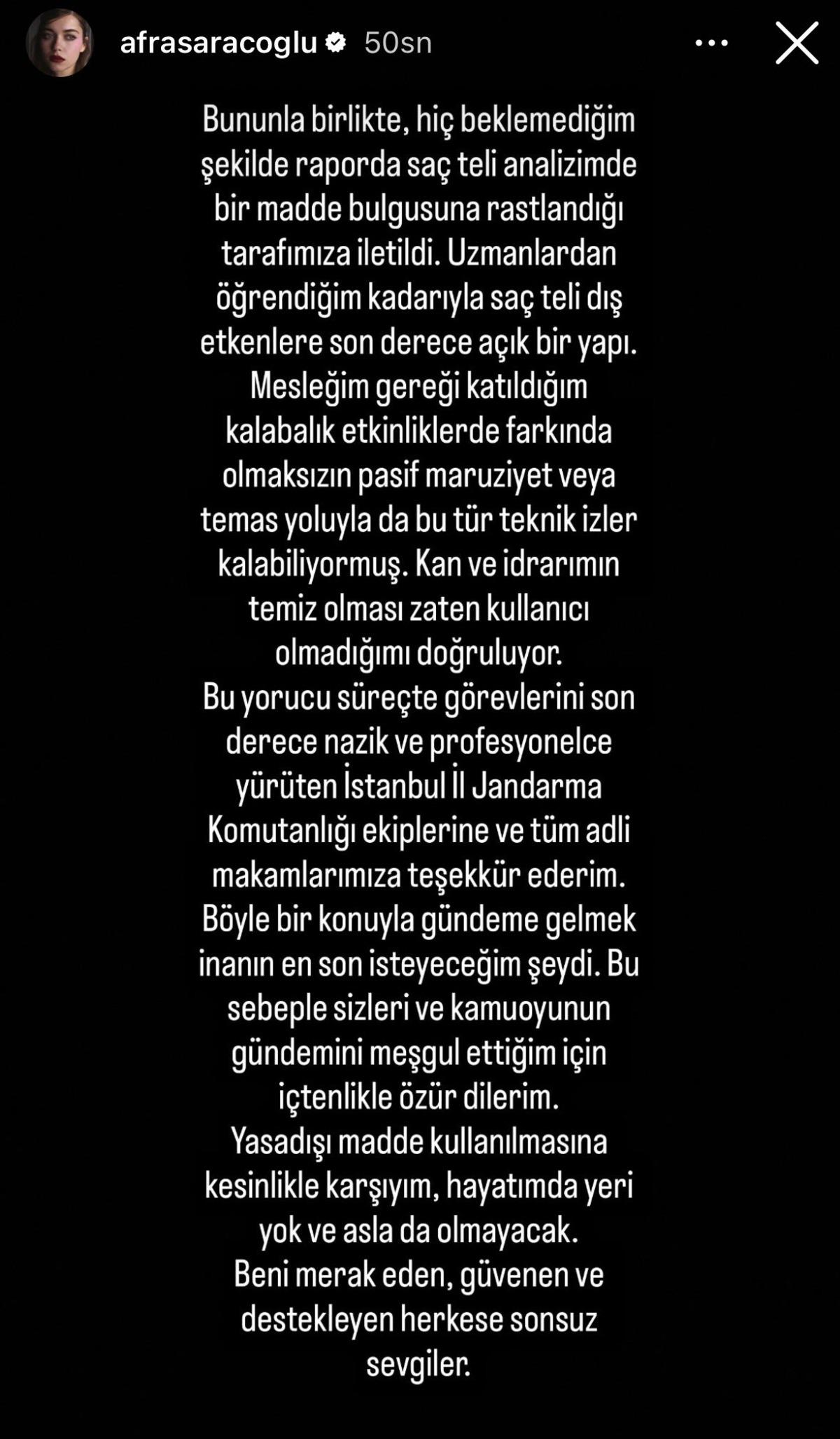 Afra Saraçoğlu nun testi pozitifti! "Kan ve idrarım temiz" 4