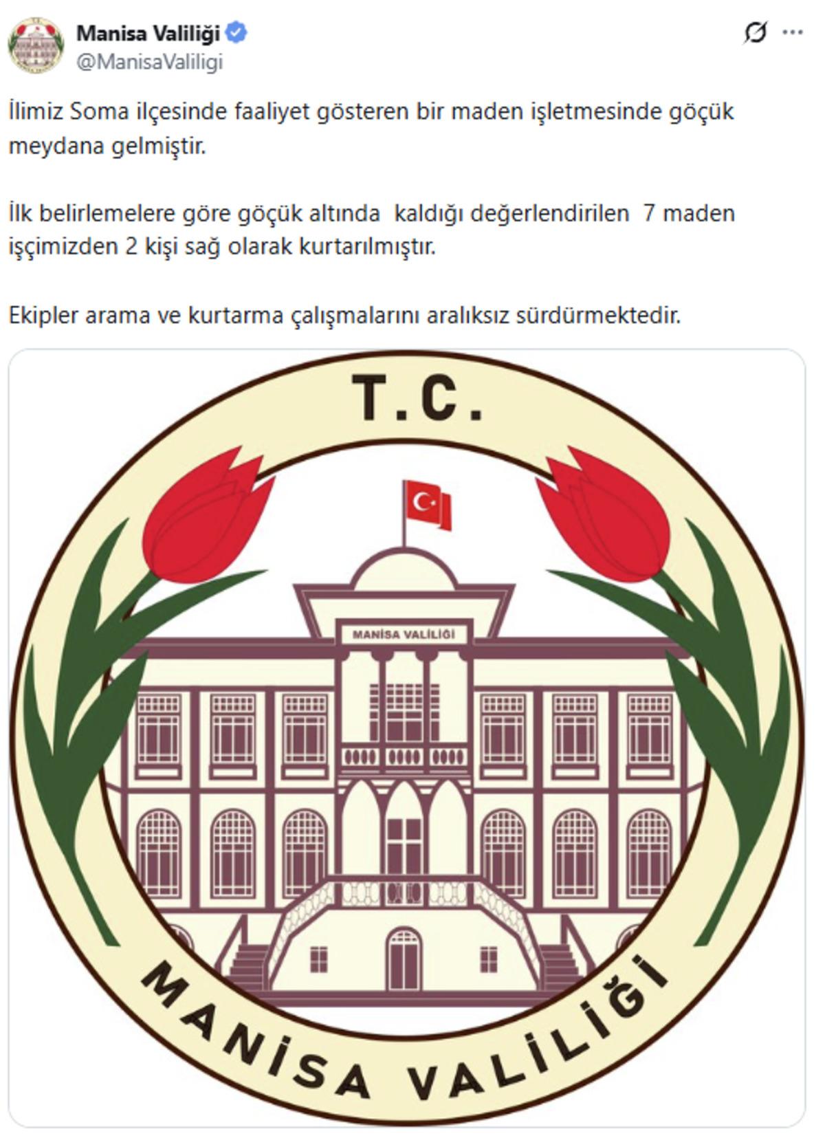 Soma da maden ocağında g&ouml;&ccedil;&uuml;k! 7 iş&ccedil;iden 2 si kurtarıldı, &ccedil;alışmalar s&uuml;r&uuml;yor 3