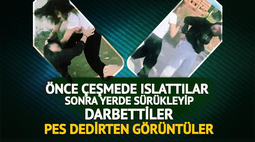 Akran dehşeti: &Ouml;nce ıslattılar sonra yerde s&uuml;r&uuml;klediler