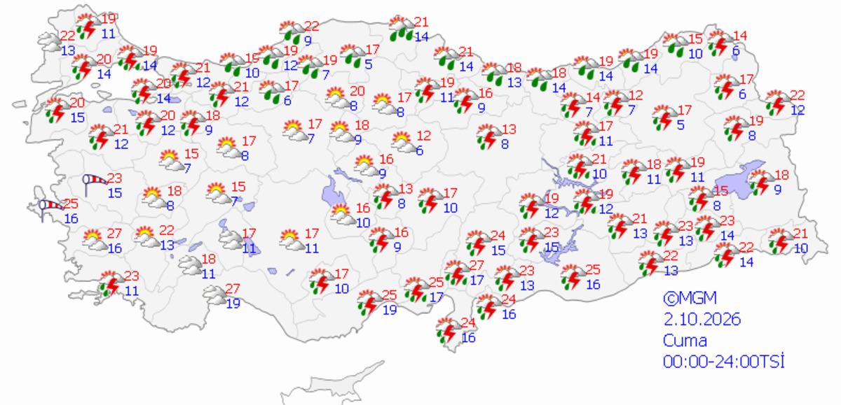 Meteoroloji tarih verdi! İstanbul dahil 23 kente fırtına ve sağanak uyarısı 2