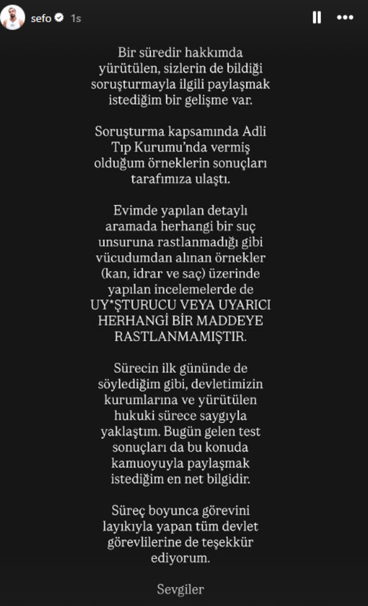 Sefo nun uyuşturucu test sonucu çıktı! 2