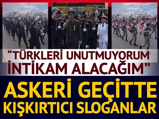 Kıbrıs&rsquo;ta askeri ge&ccedil;itte kışkırtıcı sloganlar