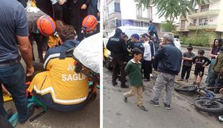 Bing&ouml;l'de ticari taksi bisiklete &ccedil;arptı: 2 yaralı