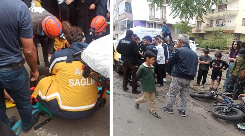 Bing&ouml;l'de ticari taksi bisiklete &ccedil;arptı: 2 yaralı