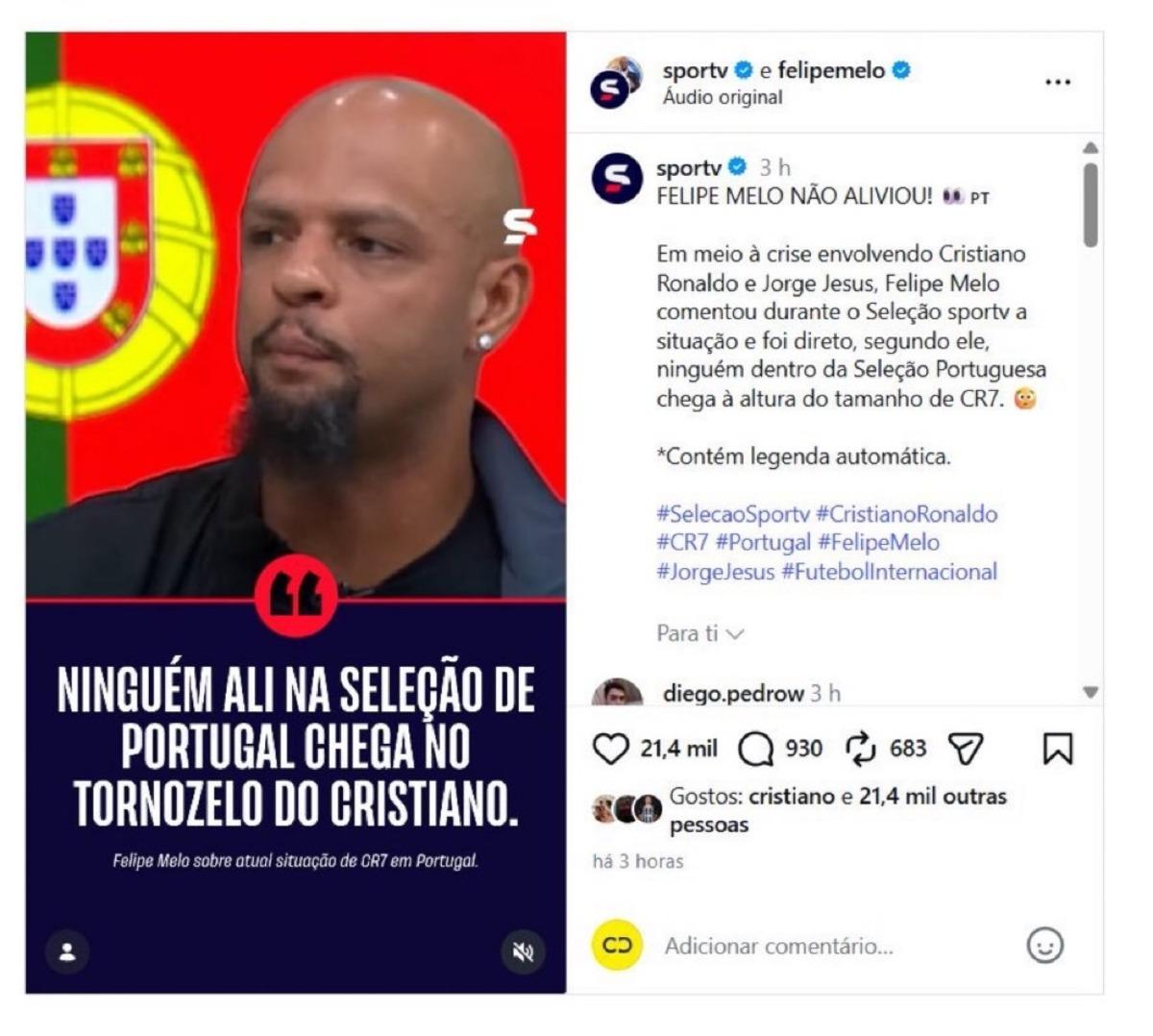 Portekizi karıştıran sebep: Felipe Melo! Ronaldo dan olay hamle 2