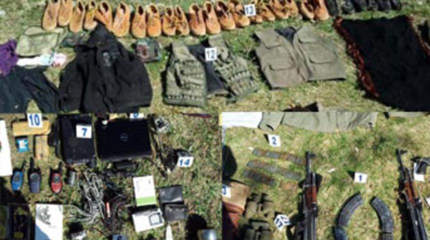 PKK sığınaklarında ele ge&ccedil;en malzemeler!