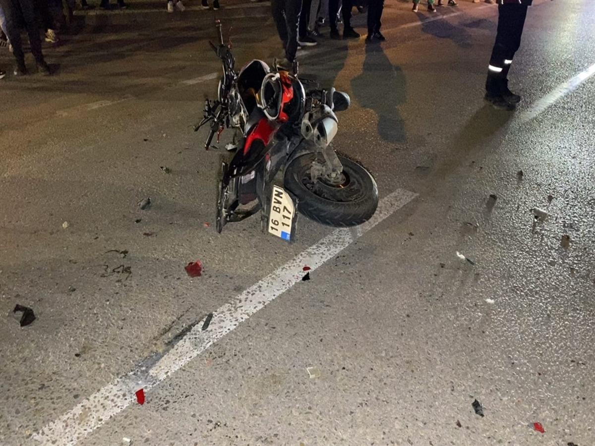 Bursa da motosiklet ile sepetli vinç çarpıştı: 1 ölü, 1 ağır yaralı 2