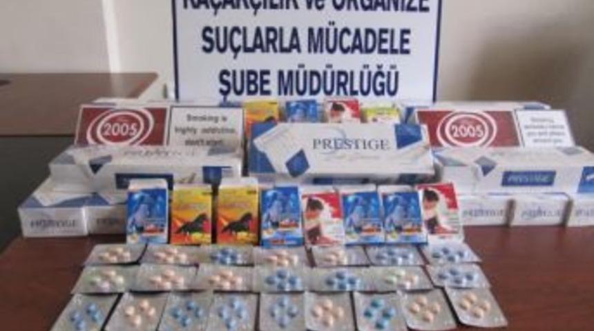 Kamyonda g&uuml;mr&uuml;k ka&ccedil;ağı sigara ve hap ele ge&ccedil;irildi