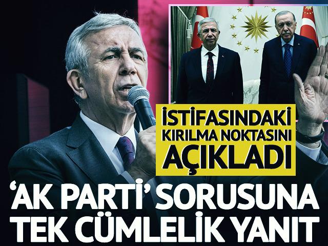 'AK Parti' sorusuna tek c&uuml;mlelik yanıt