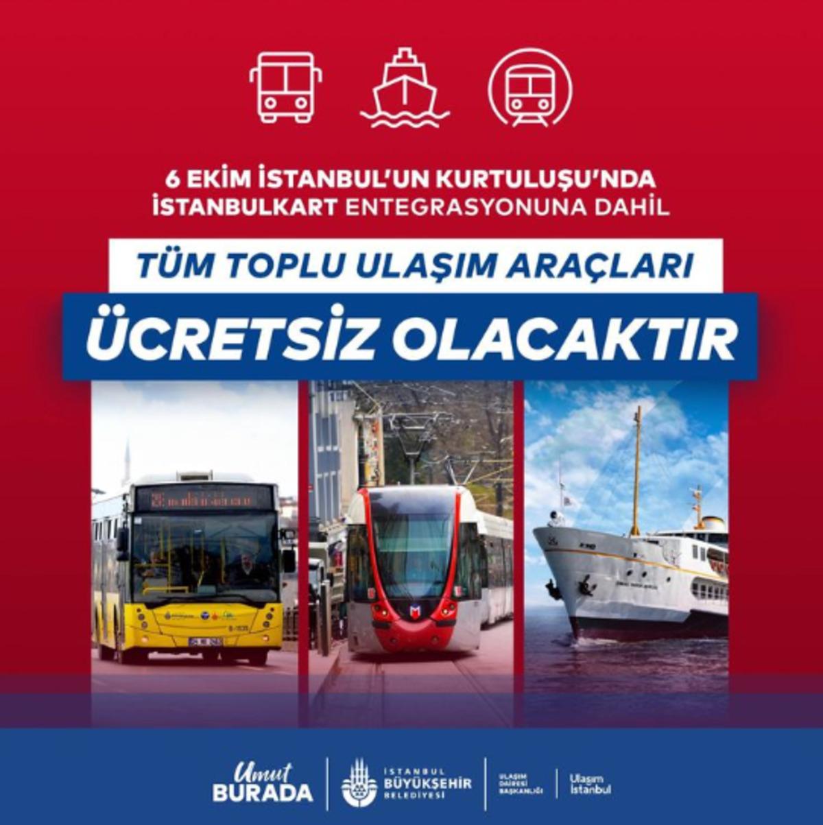 Otob&uuml;sten vapura, metrodan metrob&uuml;se! İstanbul&rsquo;da Salı g&uuml;n&uuml; ulaşım &uuml;cretsiz olacak 5
