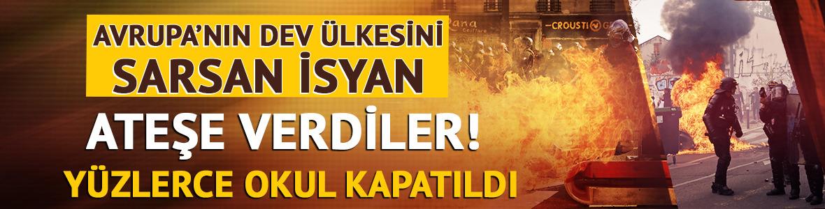 Avrupa'nın dev &uuml;lkesini sarsan isyan! Y&uuml;zlerce okulda eğitime ara
