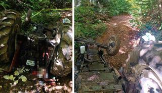 Mantar toplamaya giden ailenin trakt&ouml;r&uuml; devrildi