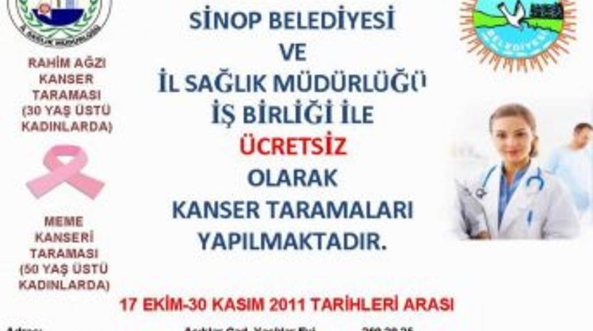 Sinoplu kadınlar kanser taramasından ge&ccedil;ecek