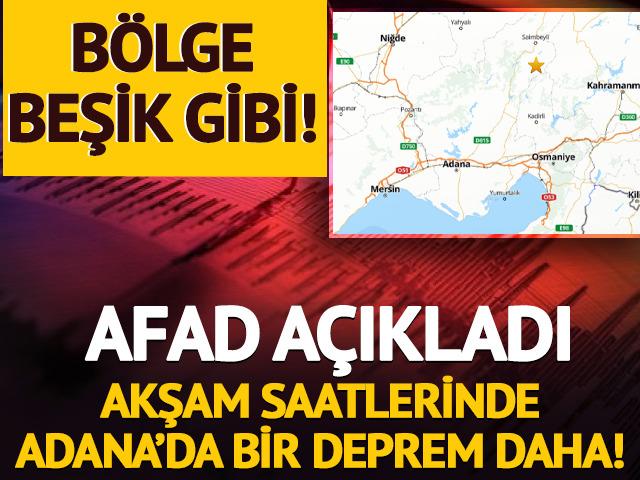 AFAD duyurdu: Adana'da 4.4 b&uuml;y&uuml;kl&uuml;ğ&uuml;nde deprem