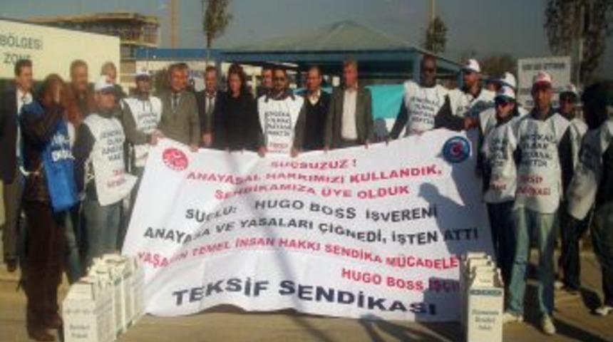 Sendika, Hugo Boss&rsquo;tan atılan iş&ccedil;ilere erzak paketi verdi
