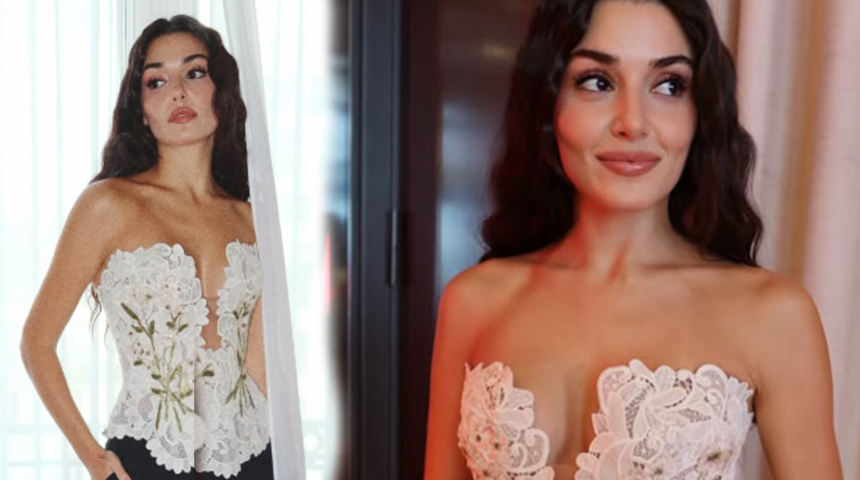 Hande Erçel Valentino defilesinde! Elindeki Orhan Pamuk kitapları dikkat çekti