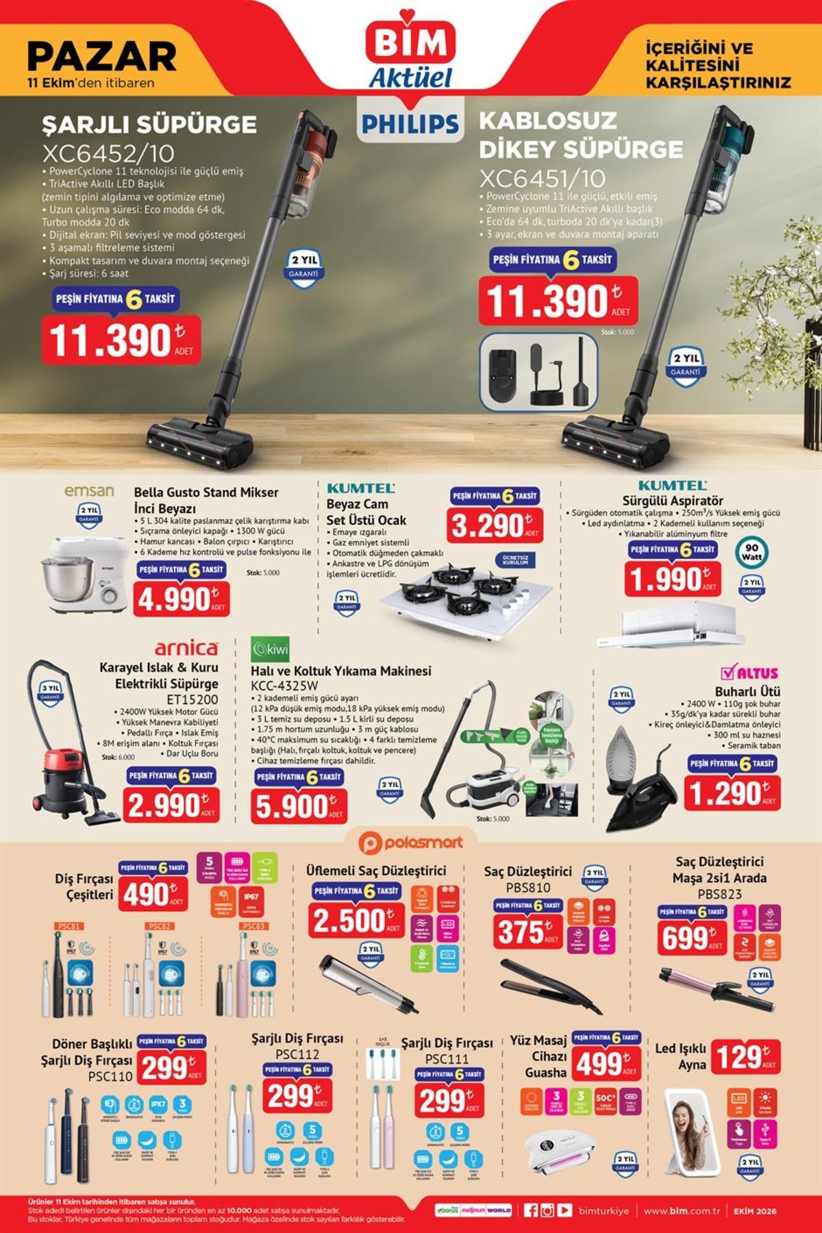 BİM e Philips dikey süpürge geliyor! 9-11 Ekim 2026 BİM Aktüel Kataloğu 6