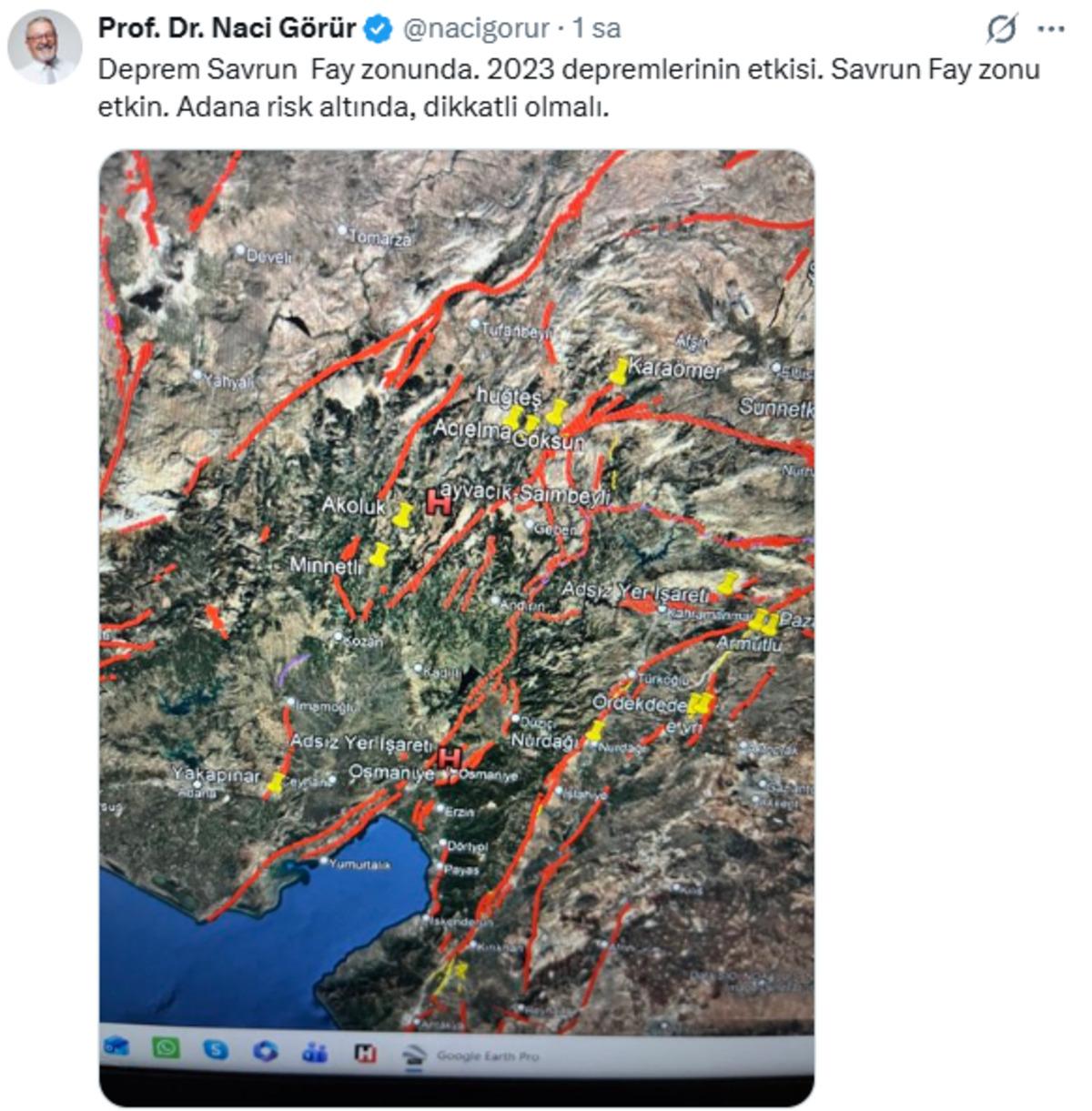 Naci G&ouml;r&uuml;r den peş peşe depremler sonrası a&ccedil;ıklama! "Adana risk altında" 3