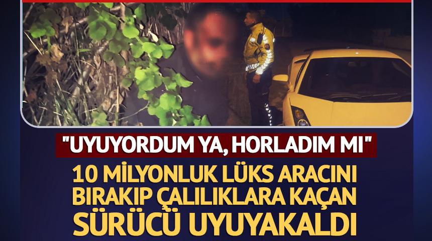 L&uuml;ks aracını bırakıp &ccedil;alılıklara ka&ccedil;an s&uuml;r&uuml;c&uuml; uyuyakaldı