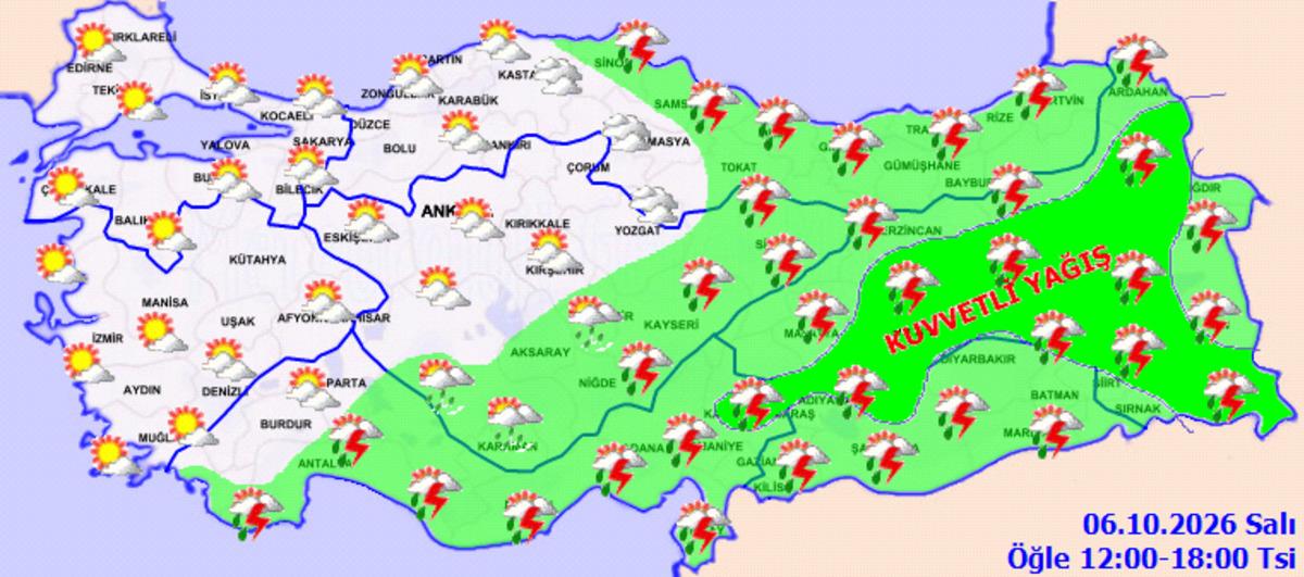 Meteoroloji den 19 kente sarı uyarı: Kuvvetli yağış ve toz taşınımı geliyor 1