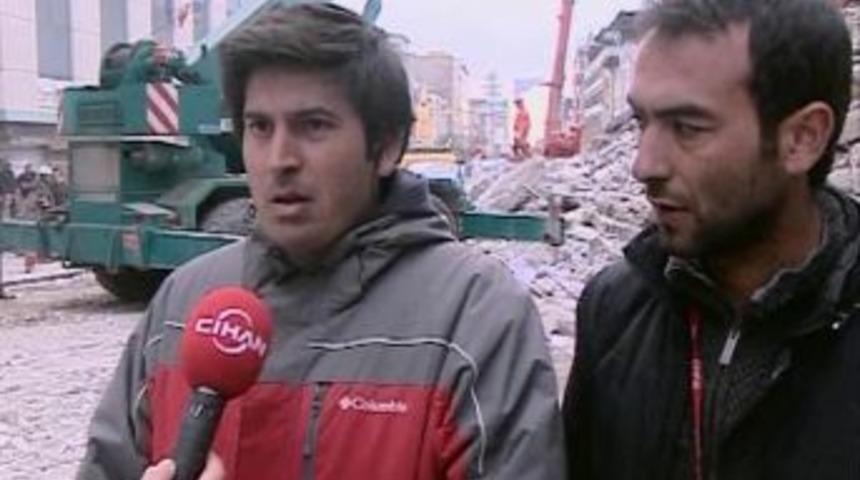 Depremden kıl payı kurtulan Cihan personeli, o anları anlattı