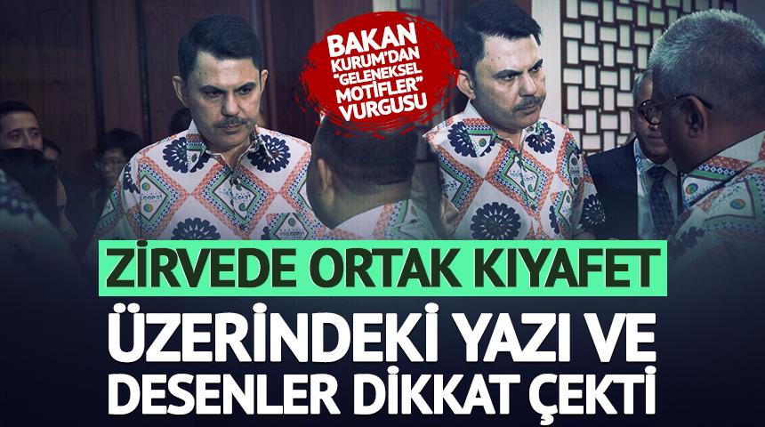 Zirvede ortak kıyafet: Hepsinde aynı yazı ve desen