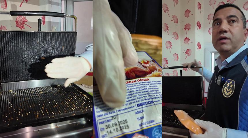 Okul kantininde mide bulandıran g&ouml;r&uuml;nt&uuml;! Yakalanmasa k&uuml;&ccedil;&uuml;k &ccedil;ocuklara yedirecekti