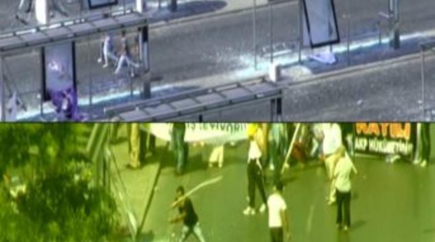 Ter&ouml;r operasyonu zanlılarının katıldığı eylemler aydınlatıldı