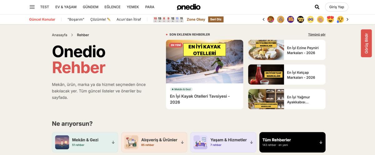 Seçim Yapmadan Önce Bakılacak Yer: Onedio Rehber 1