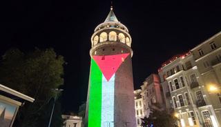 Galata Kulesi, Filistin bayrağıyla aydınlandı