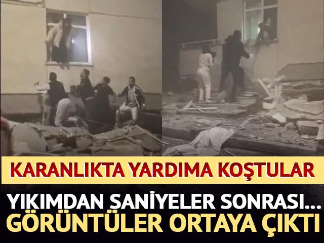 Yıkımdan saniyeler sonra... G&ouml;r&uuml;nt&uuml;ler ortaya &ccedil;ıktı