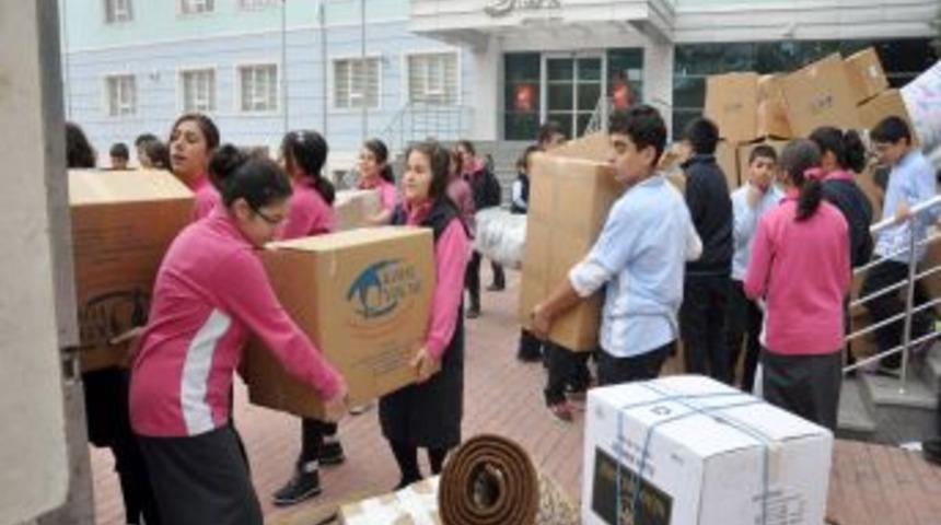 Abdullah Aymaz İlk&ouml;ğretim Okulu'ndan depremzedelere destek