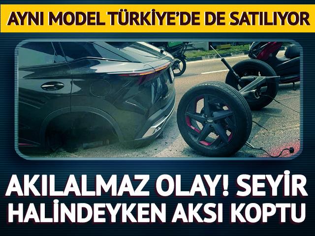 Seyir halindeki aracın arka aksı ve tekerleri koptu! T&uuml;rkiye'de de satışı var