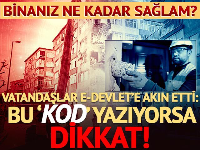 Binanız ne kadar sağlam? E-Devlet'teki 'kod' &ccedil;ok konuşuldu!