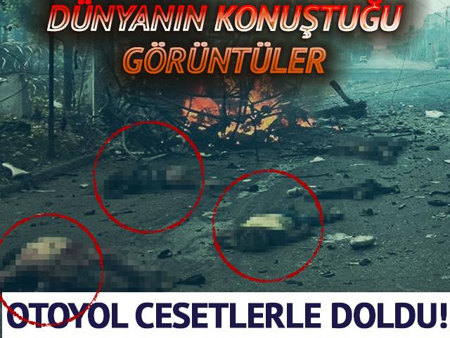 D&uuml;nyanın konuştuğu g&ouml;r&uuml;nt&uuml;ler! Otoyol cesetlerle doldu