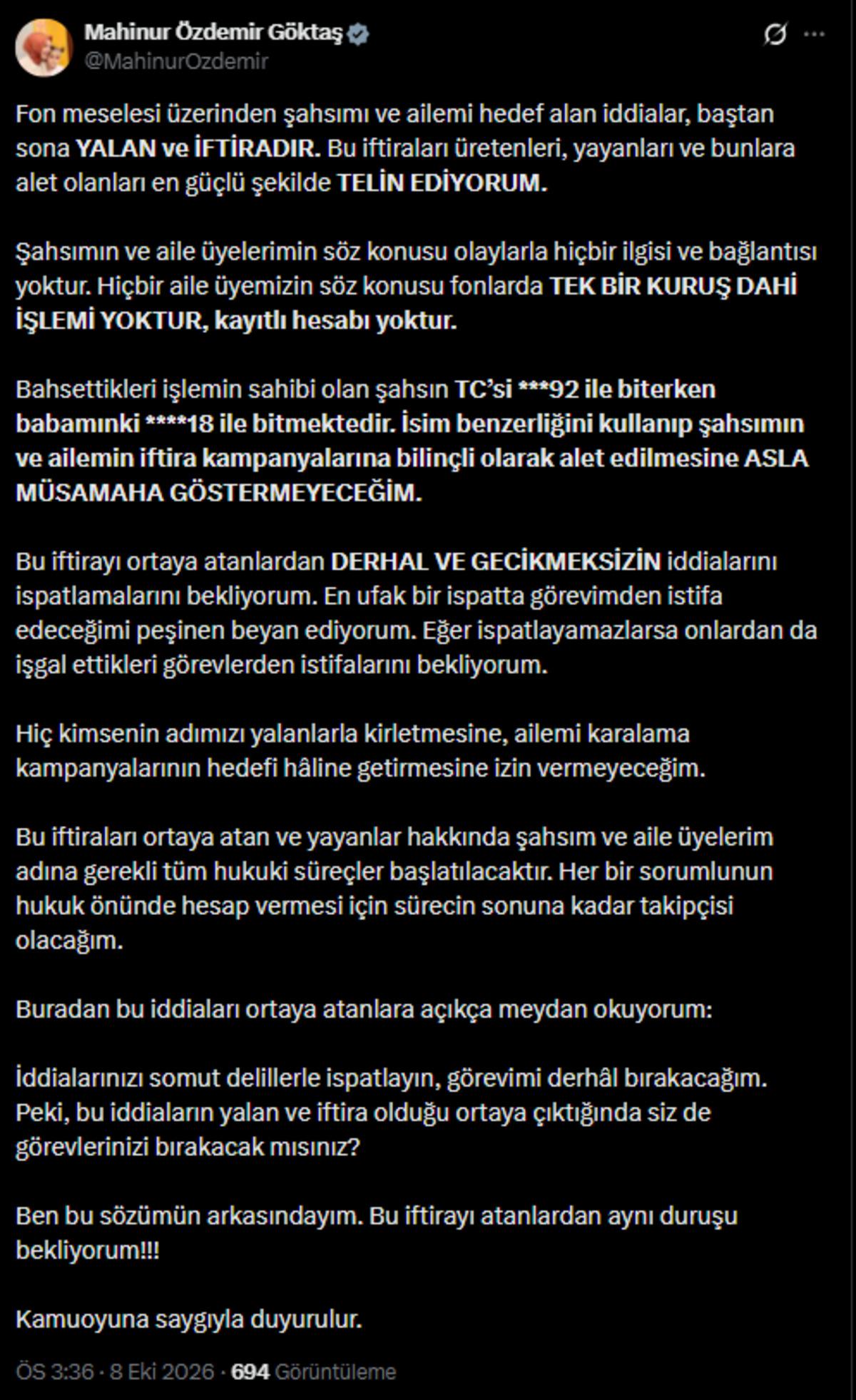 Yeni Parti’nin iddiaları sonrası Bakan Göktaş’tan yalanlama: “İddialarınızı ispatlayın istifa edeceğim” 2