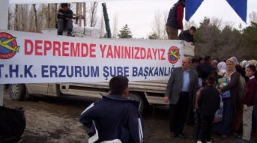 THK Erzurum Şubesi Van'a yardım elini uzattı
