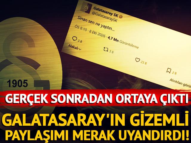 Galatasaray'ın gizemli paylaşımı merak uyandırdı! Ger&ccedil;ek sonradan ortaya &ccedil;ıktı