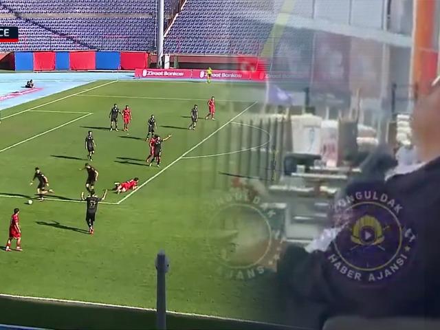 Bu kadarına da pes! TFF g&ouml;zlemcisi trib&uuml;nde uyuyakaldı: O g&ouml;r&uuml;nt&uuml;ler olay oldu