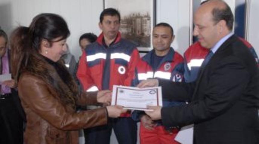 UMKE ekibine teşekk&uuml;r belgesi