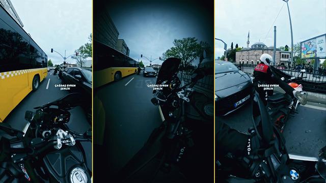 Ters şeritte nefes kesen kovalamaca kamerada! Beşiktaş'ta kaçan motosikletliyi polis tek hamlede durdurdu