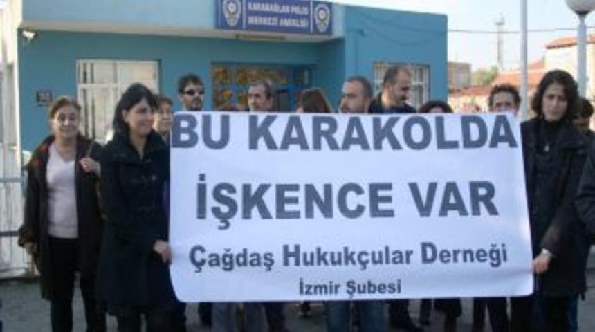 &Ccedil;ağdaş Hukuk&ccedil;ular Derneği karakolda dayağı protesto etti