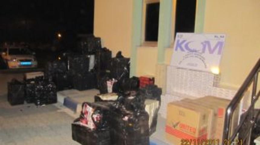 D&uuml;zce&rsquo;de 103 bin paket ka&ccedil;ak sigara yakalandı