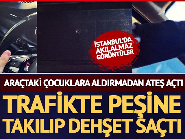 Ara&ccedil;taki &ccedil;ocuklara aldırmadan ateş a&ccedil;tı! Esenyurt'ta trafik magandası dehşeti kamerada