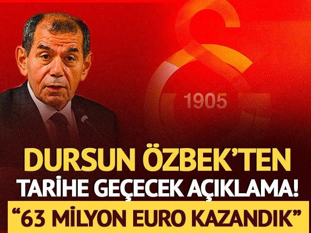 Galatasaray'da Dursun &Ouml;zbek'ten tarihi a&ccedil;ıklama! "63 milyon Euro kazandık"