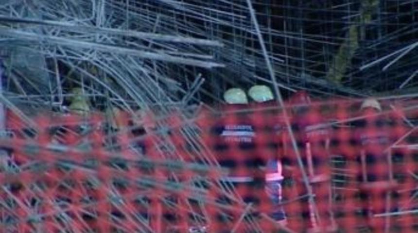 İnşaat halindeki adliye otoparkında g&ouml;&ccedil;&uuml;k