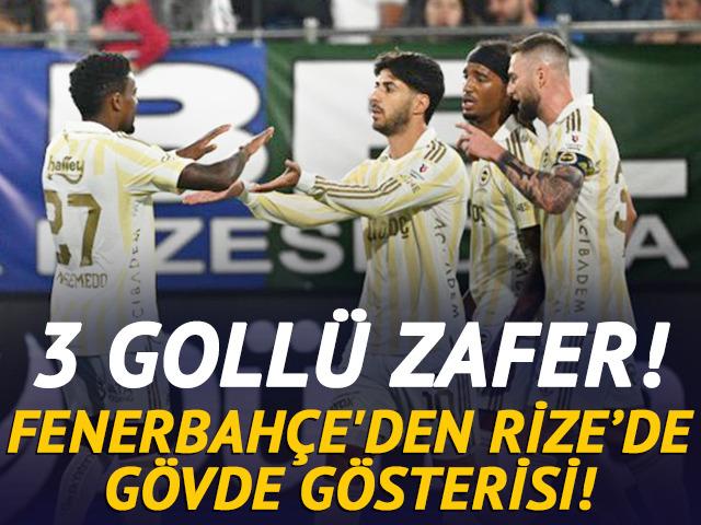 Fenerbah&ccedil;e'den Rize'de 3 goll&uuml; zafer!