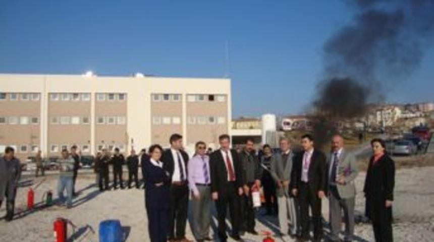 Hastanede yangın tatbikatı