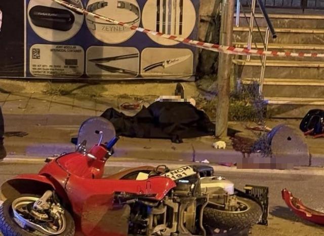 Beykoz’da motosiklet direğe çarptı: 1 ölü 1